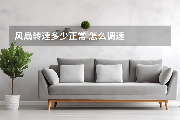 风扇转速多少正常 怎么调速