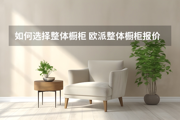 如何选择整体橱柜 欧派整体橱柜报价