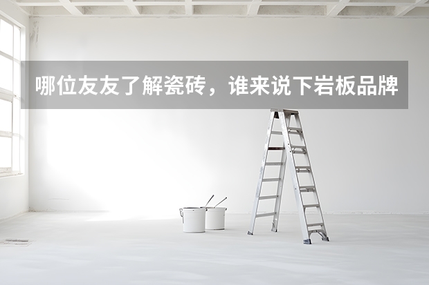 哪位友友了解瓷砖，谁来说下岩板品牌排行榜前十名（用岩板做橱柜台面，哪一个牌子会比较好？）