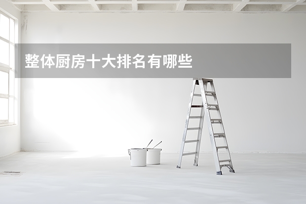 整体厨房十大排名有哪些