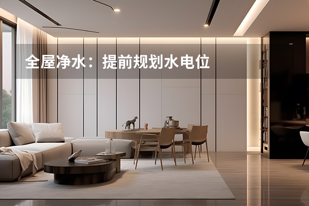 全屋净水：提前规划水电位