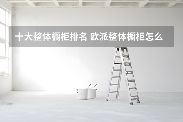 十大整体橱柜排名 欧派整体橱柜怎么样